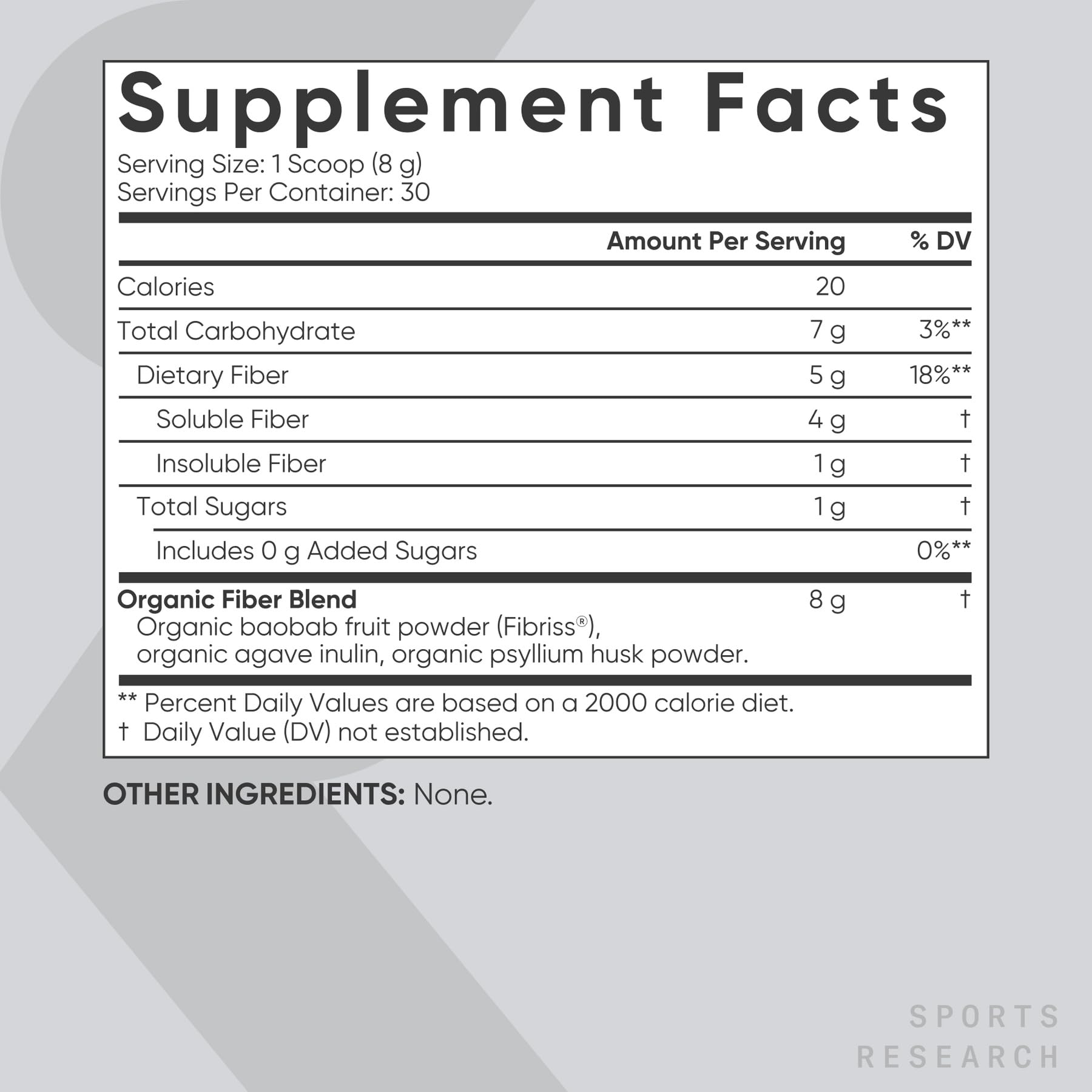 Sports Research Organic Fibre Blend mixed in a smoothie