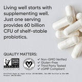 Sports Research Probiotic 60 Billion CFUs back view with ingredient list
