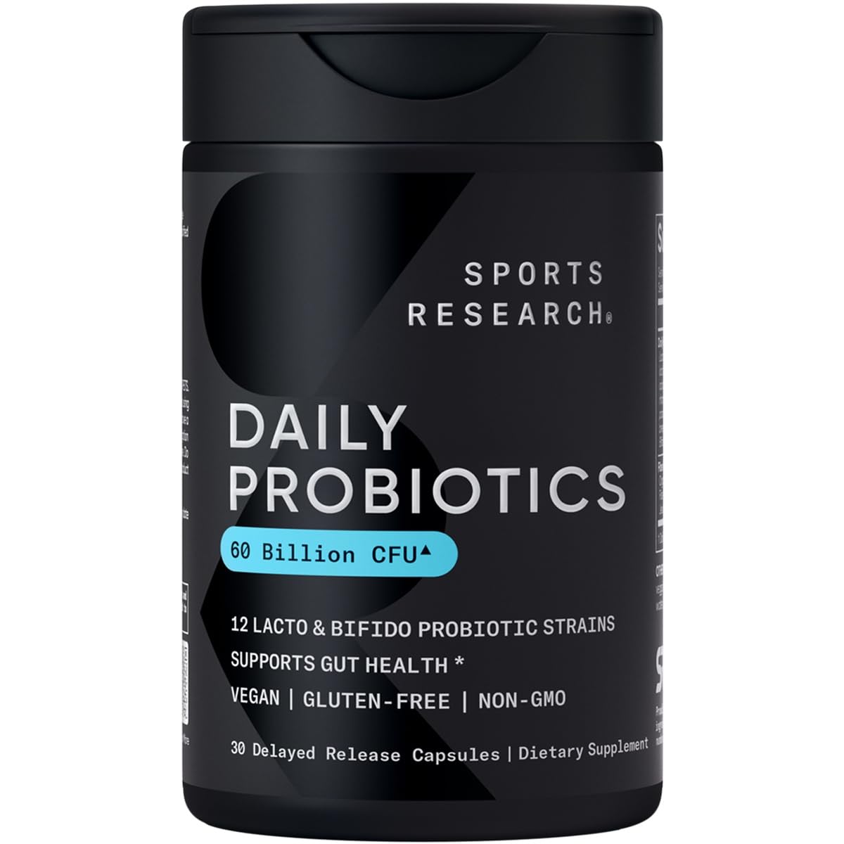Sports Research Probiotic 60 Billion CFUs front view with packaging