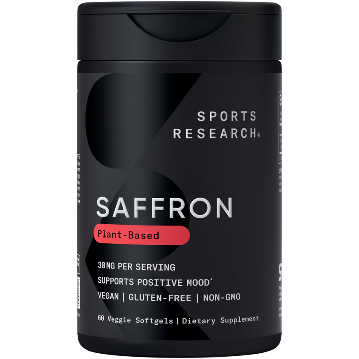 Sports Research Saffron Supplement 30mg capsule bottle front view