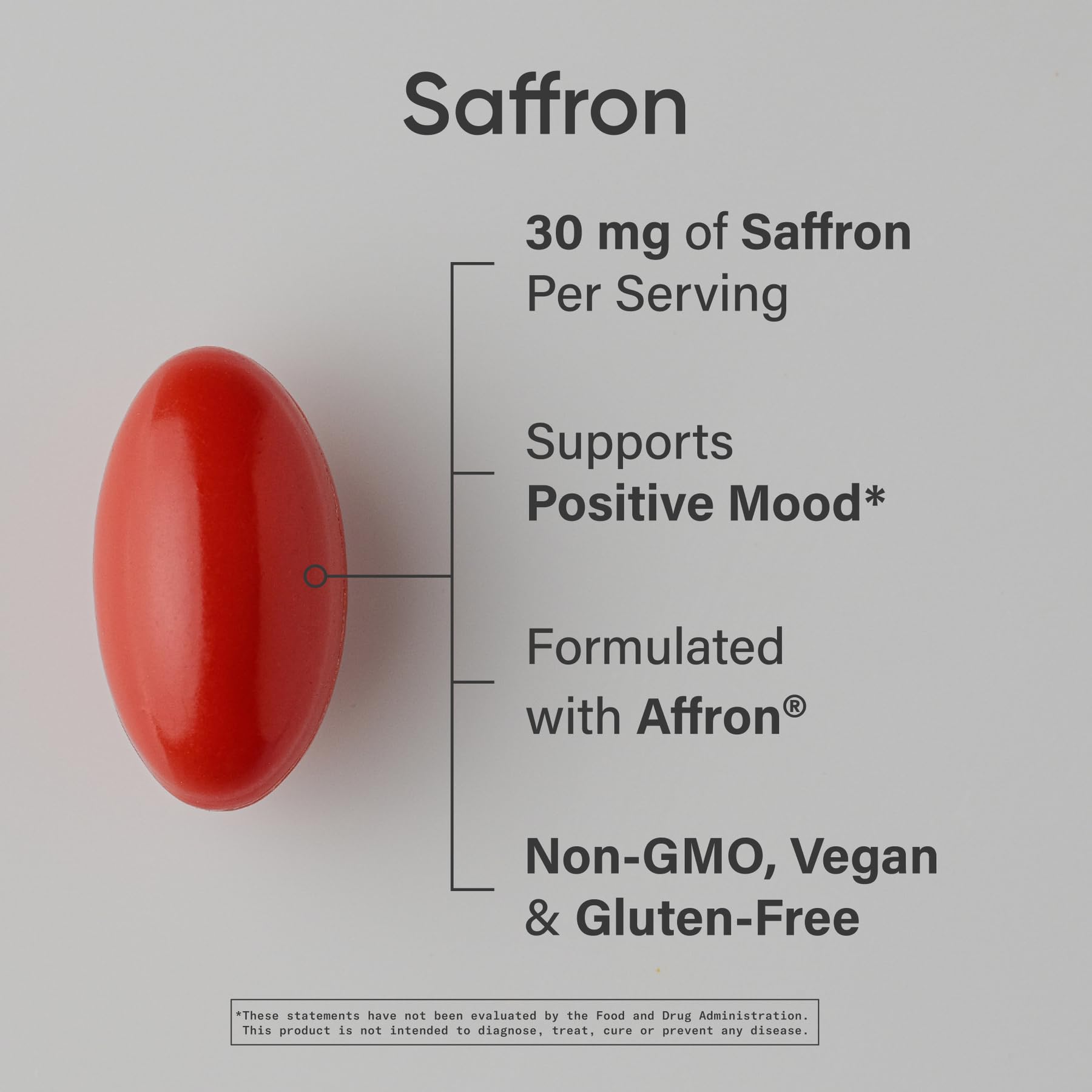 Sports Research Saffron Supplement 30mg capsule bottle side view