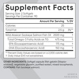 Sports Research Salmon Oil Softgels with a measuring spoon