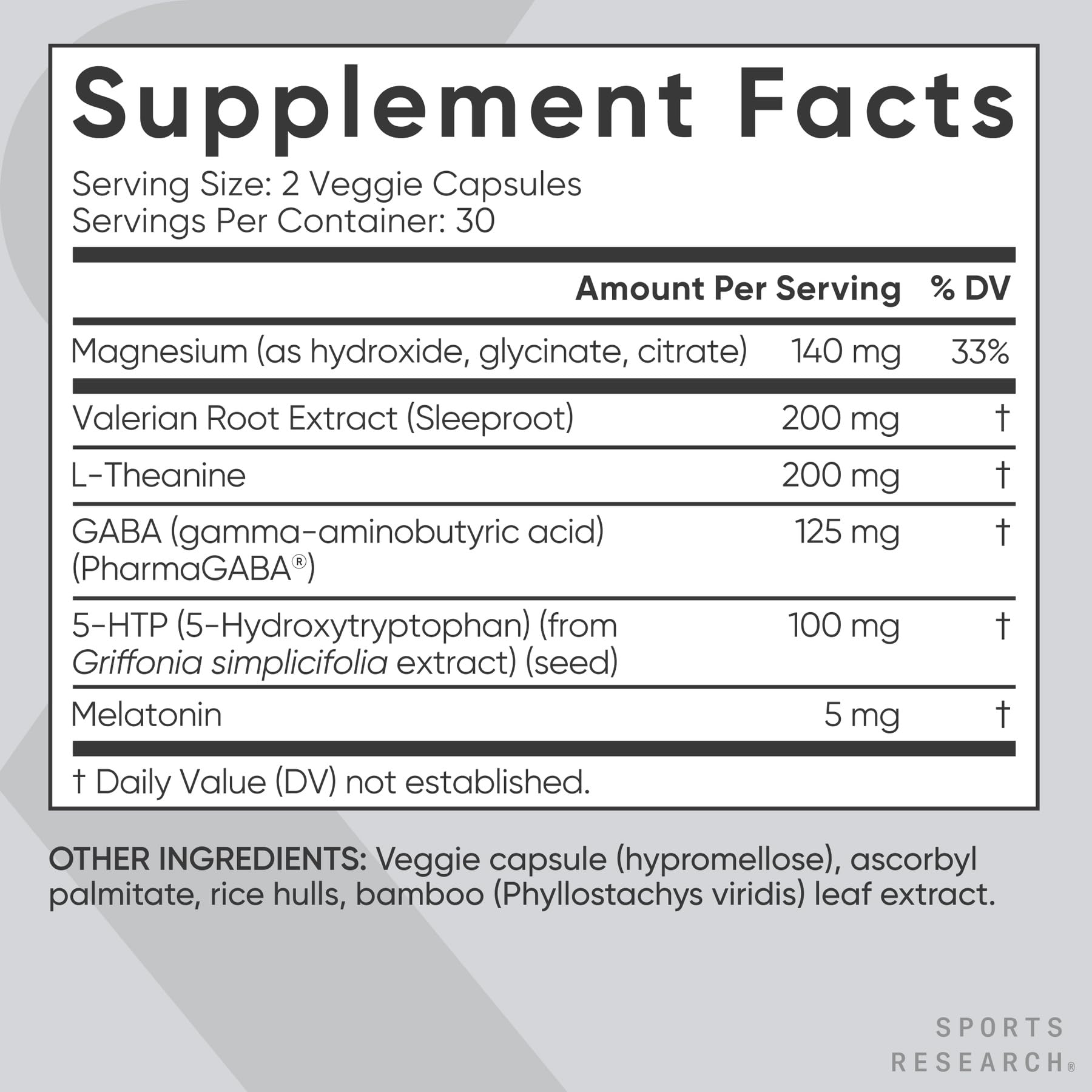Sports Research Sleep Complex Capsules with Melatonin on a wooden table