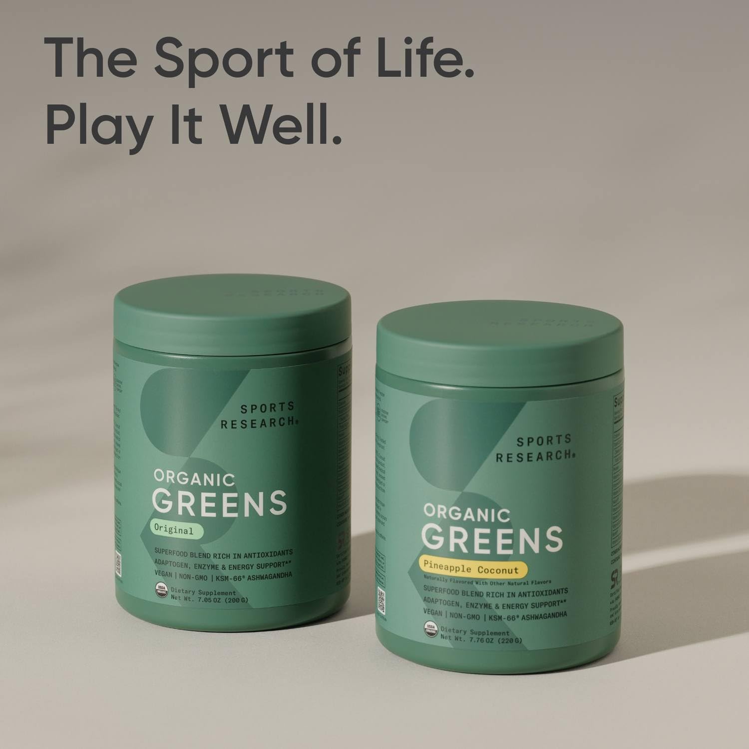 Sports Research Spirulina Super Greens Powder being mixed in a drink
