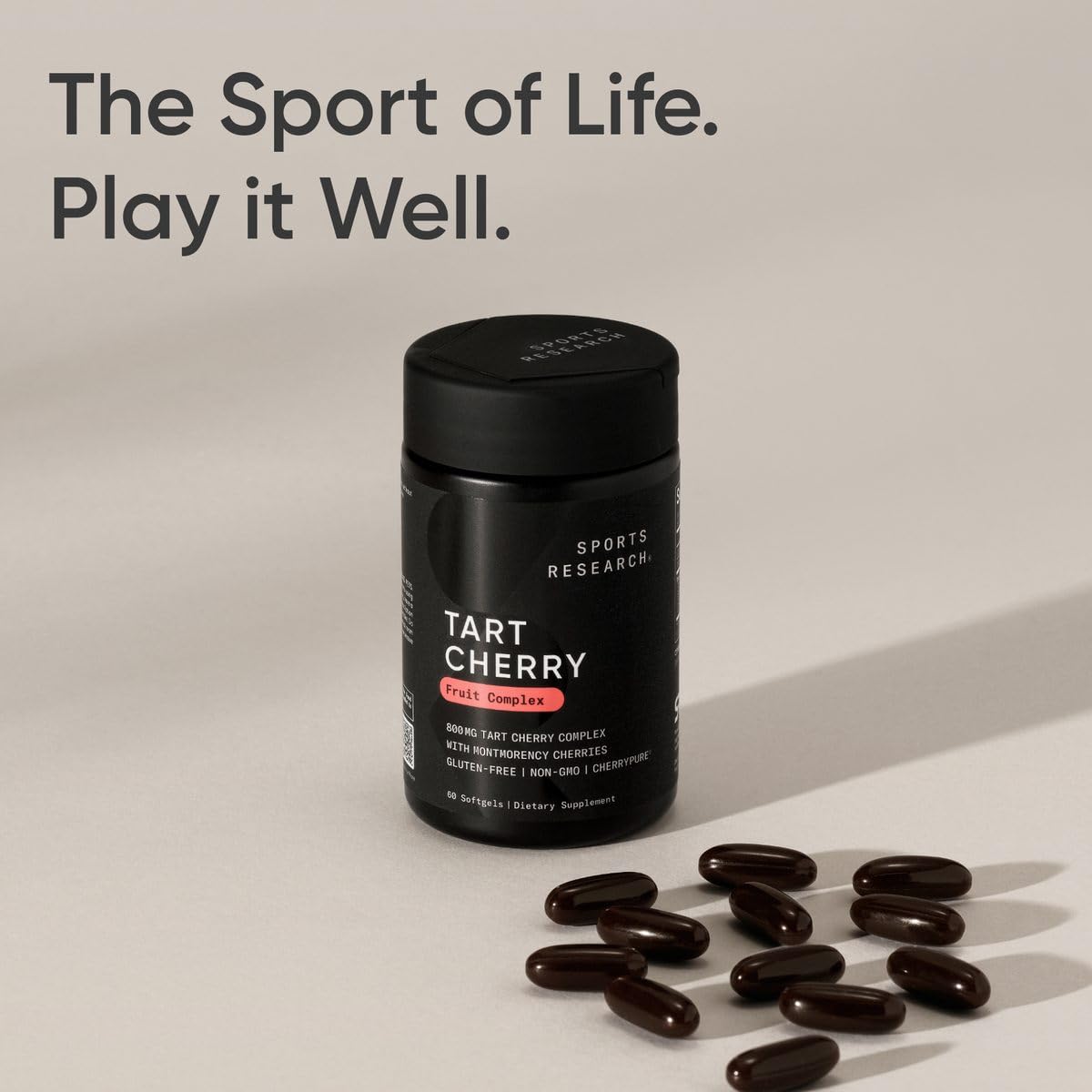 Sports Research Tart Cherry Fruit Complex Liquid Softgels lifestyle scene