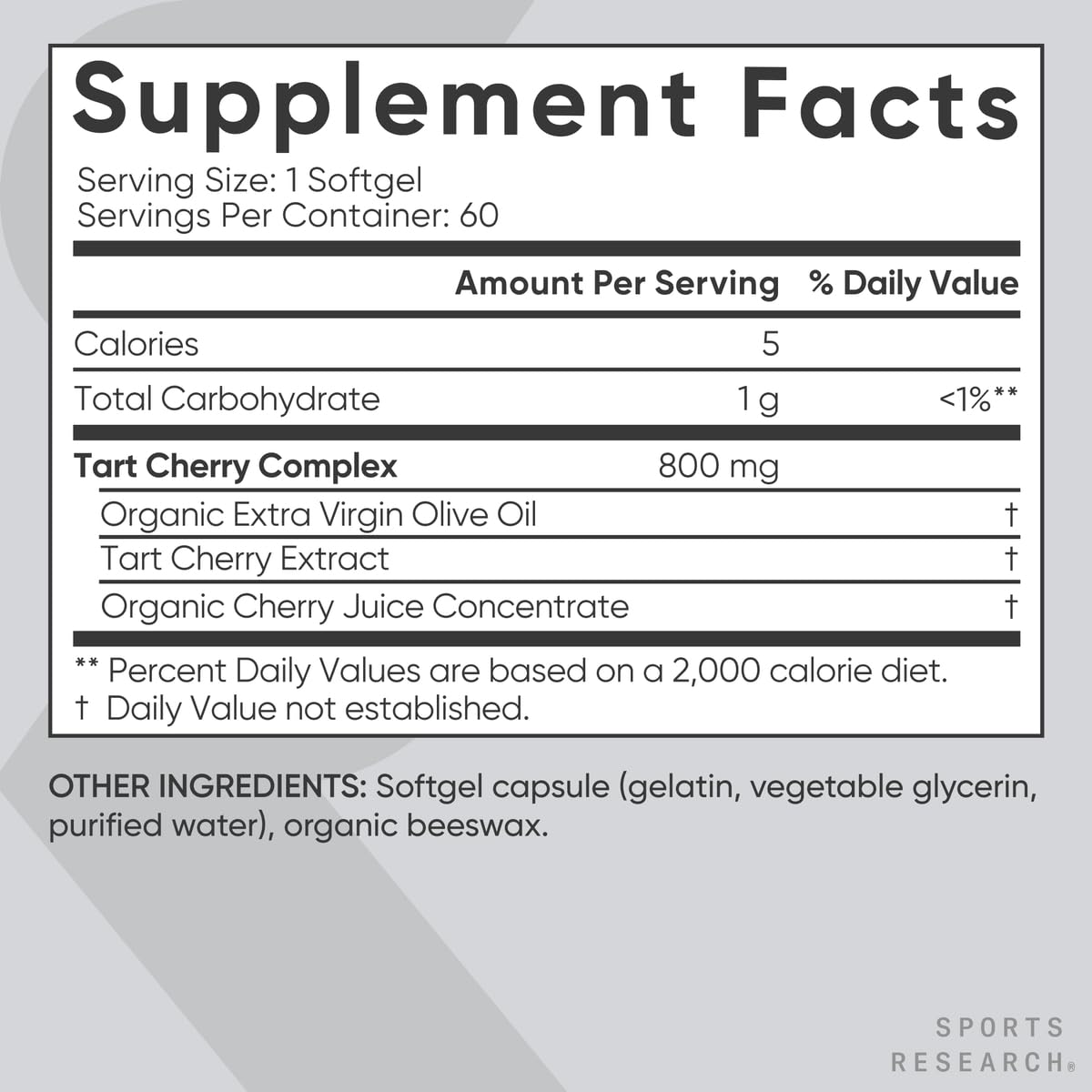 Sports Research Tart Cherry Fruit Complex Liquid Softgels with a measuring spoon