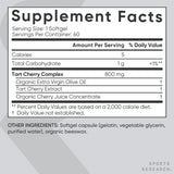 Sports Research Tart Cherry Fruit Complex Liquid Softgels with a measuring spoon
