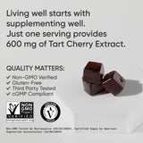 Sports Research Tart Cherry Gummies displayed on a wooden table