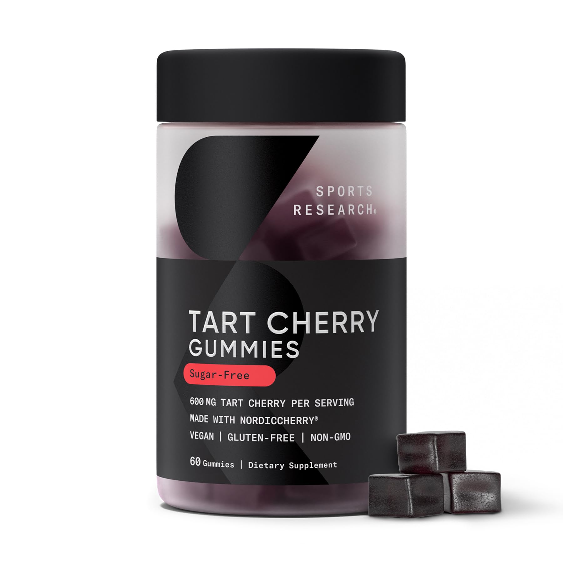 Sports Research Tart Cherry Gummies front view with packaging