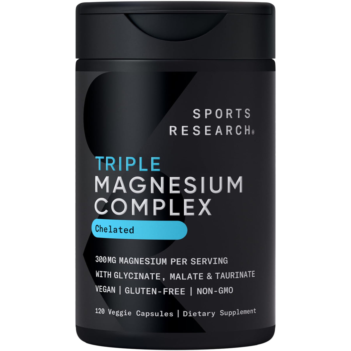 Sports Research Triple Chelated Magnesium Complex 300mg Capsules front view