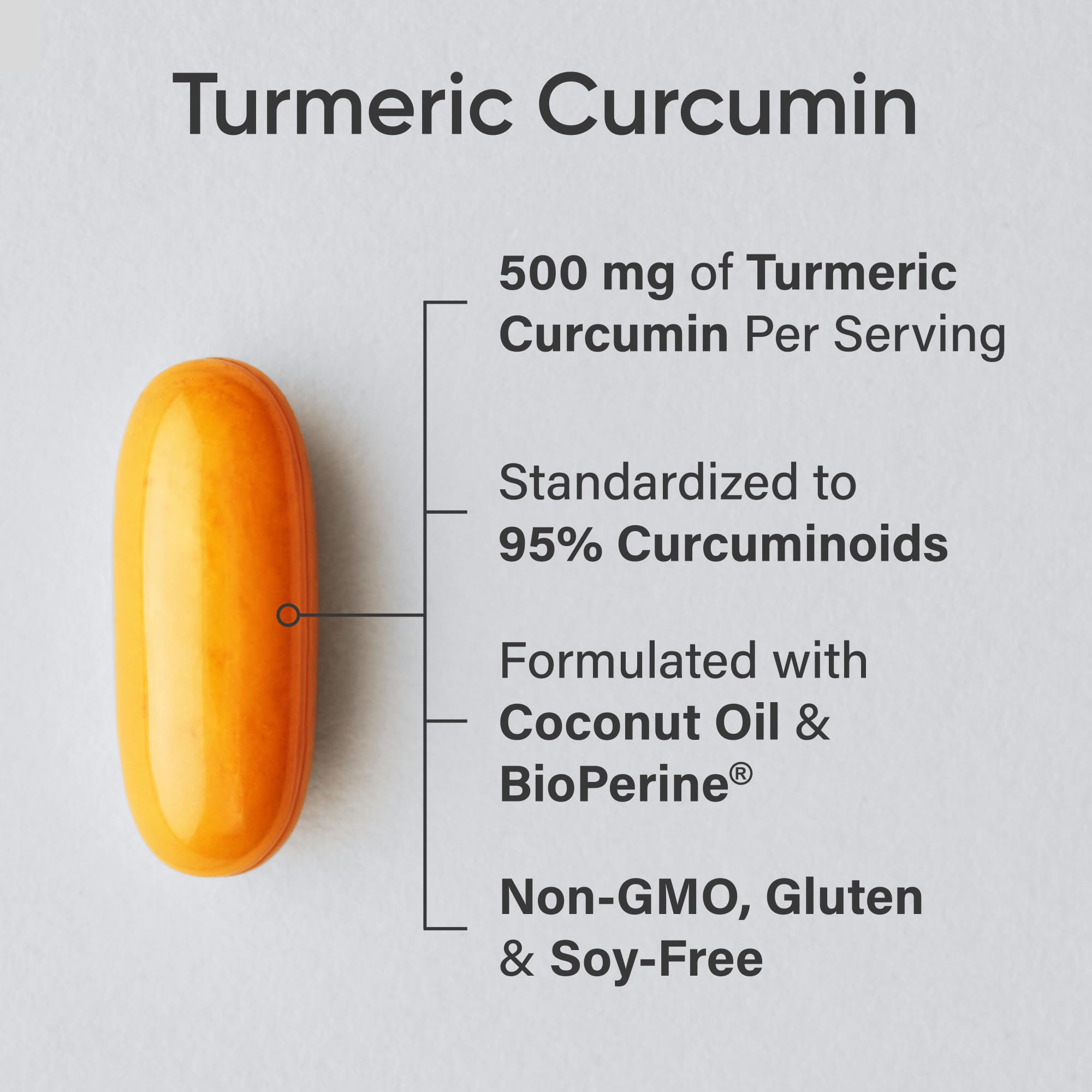 Sports Research Turmeric Curcumin 500mg softgels bottle side view