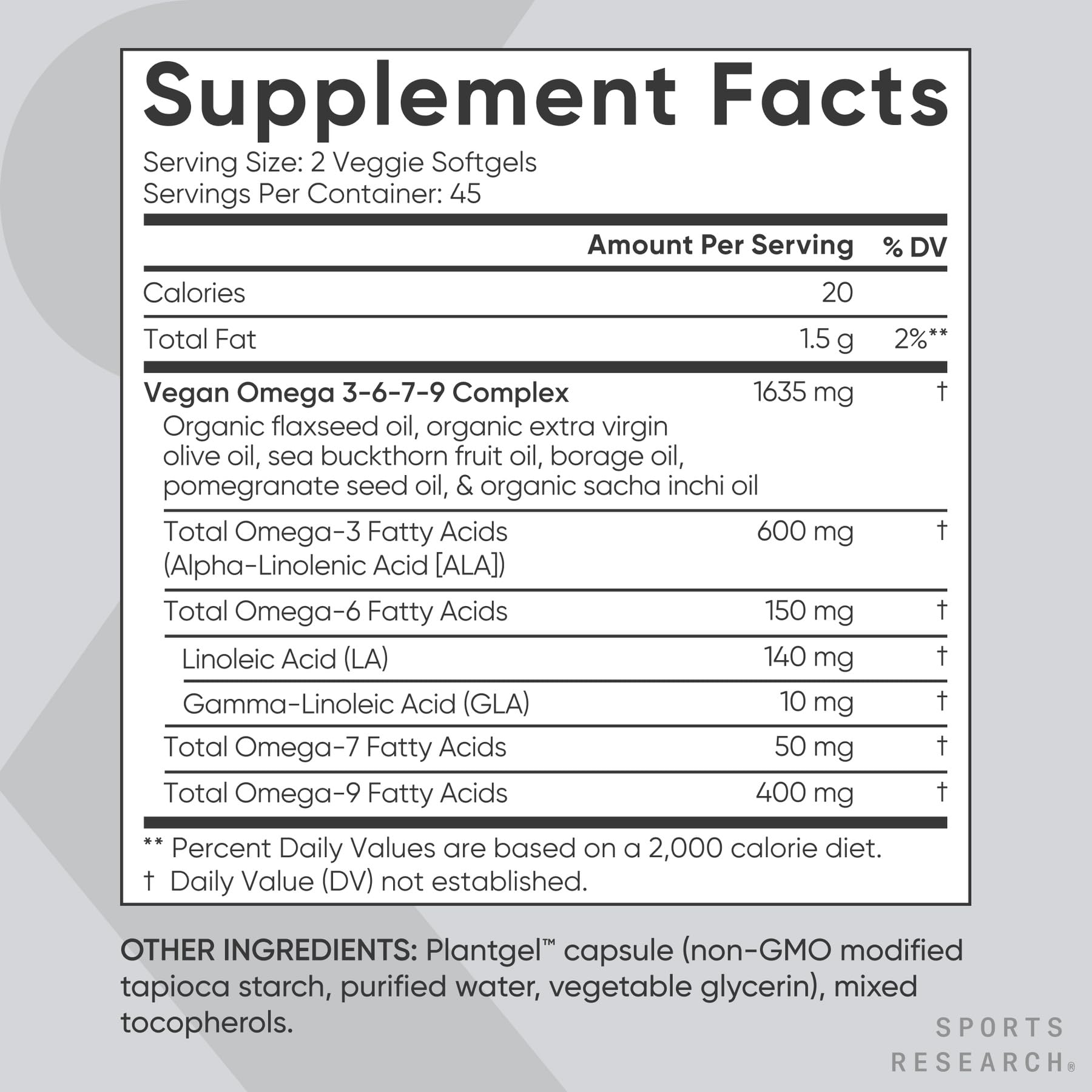 Sports Research Vegan Omega 3-6-7-9 Supplement in a lifestyle setting