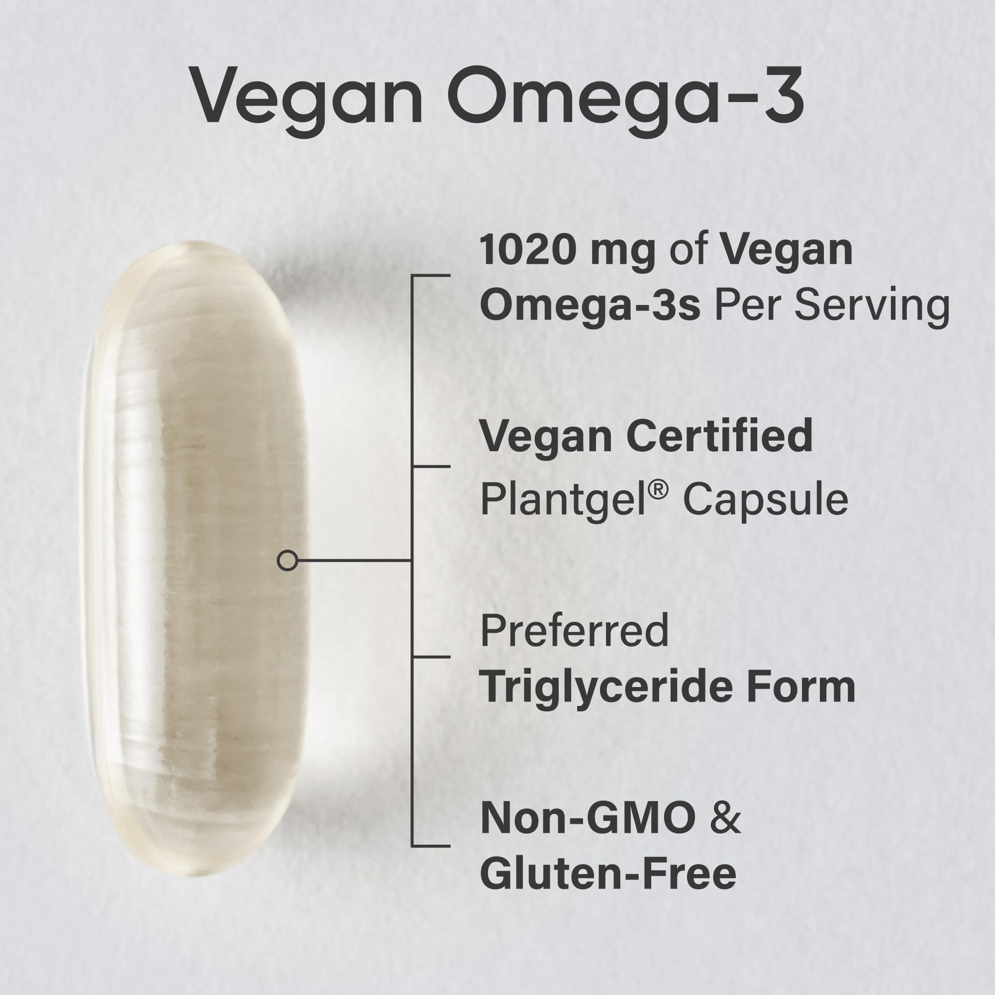 Sports Research Vegan Omega-3 Algae Oil 770mg side view