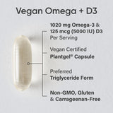 Sports Research Vegan Omega-3 + Vitamin D3 Softgels side view
