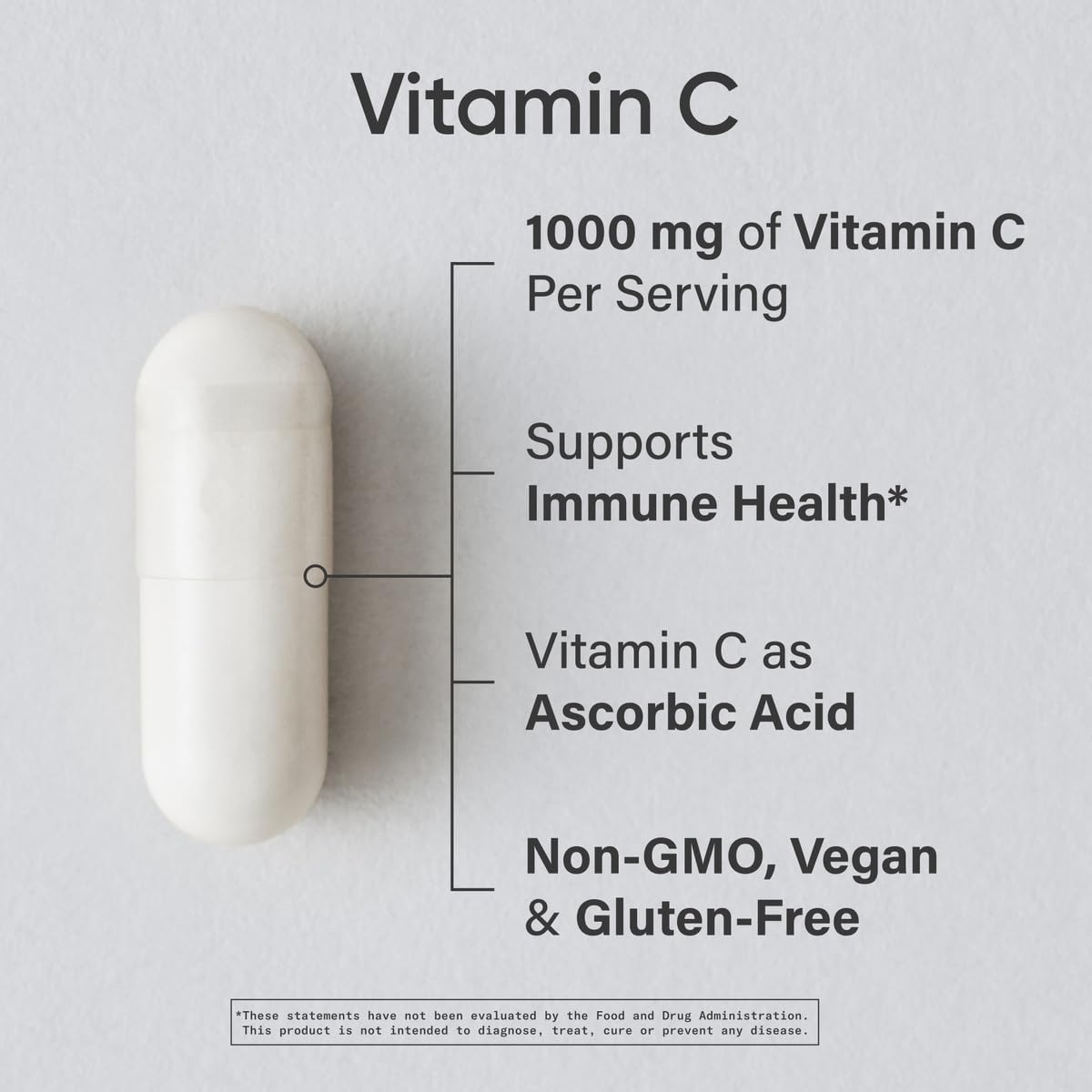 Sports Research Vitamin C 1000mg vegan capsules side view