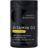 Sports Research Vitamin D3 2000 IU mini softgels front view