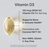 Sports Research Vitamin D3 5000 IU Mini Softgels back view