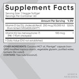 Sports Research Vitamin D3 + K2 Softgels with measuring spoon