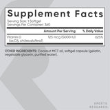 Sports Research Vitamin D3 Mini Softgels with coconut oil