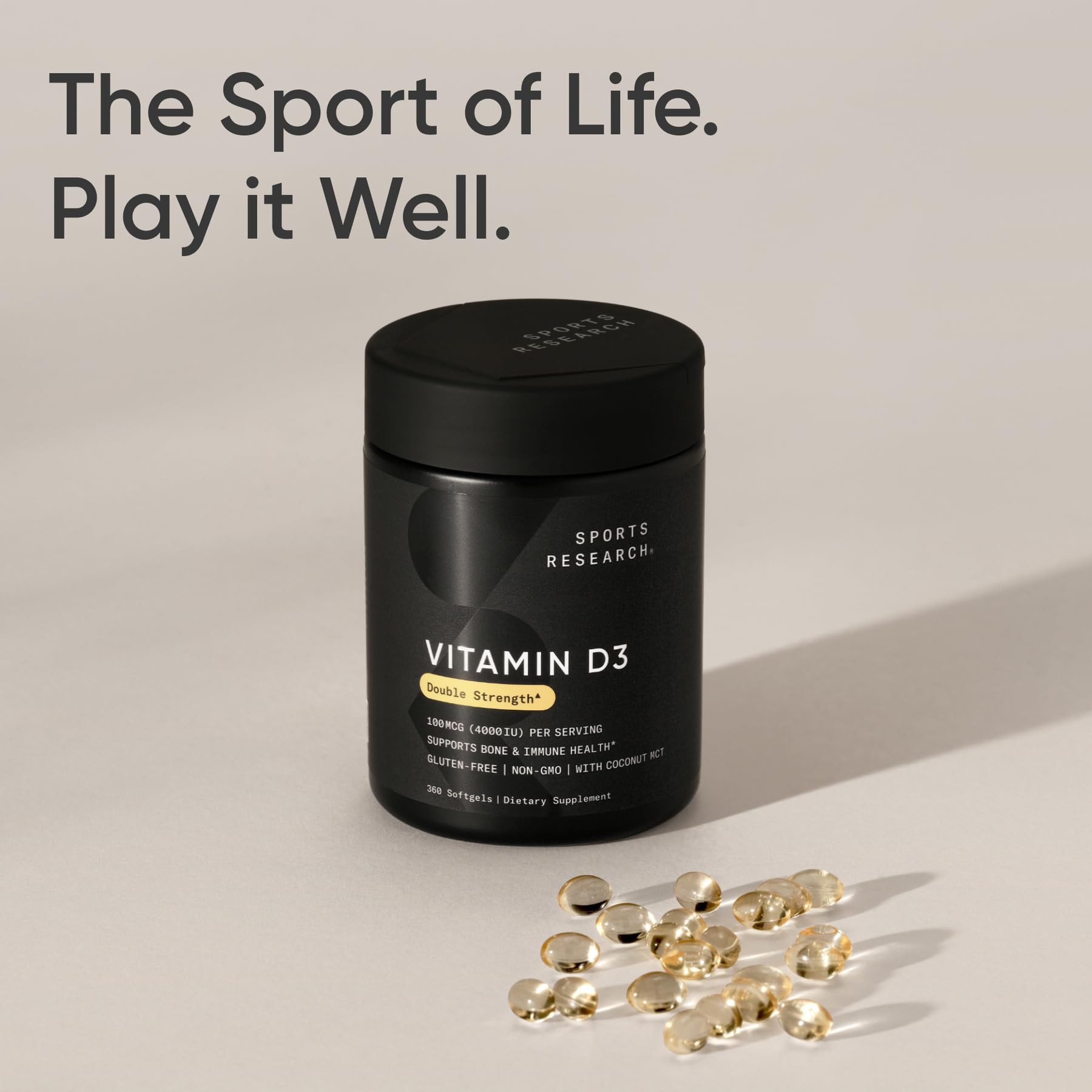 Sports Research Vitamin D3 softgel packaging