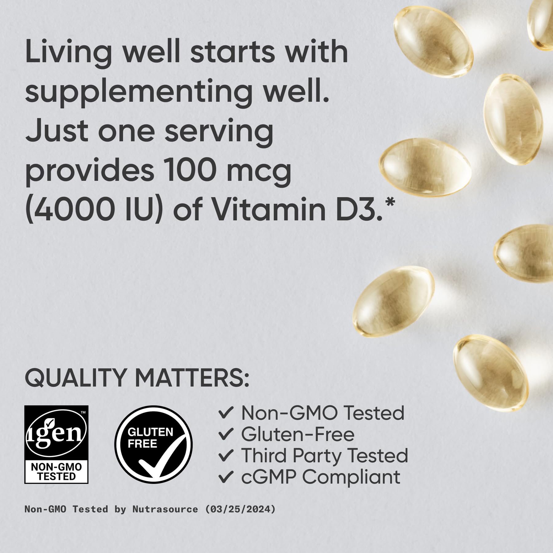 Sports Research Vitamin D3 softgel with coconut oil
