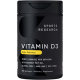 Sports Research Vitamin D3 Softgels 1000 IU front view