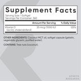 Sports Research Vitamin D3 Softgels on a wooden table