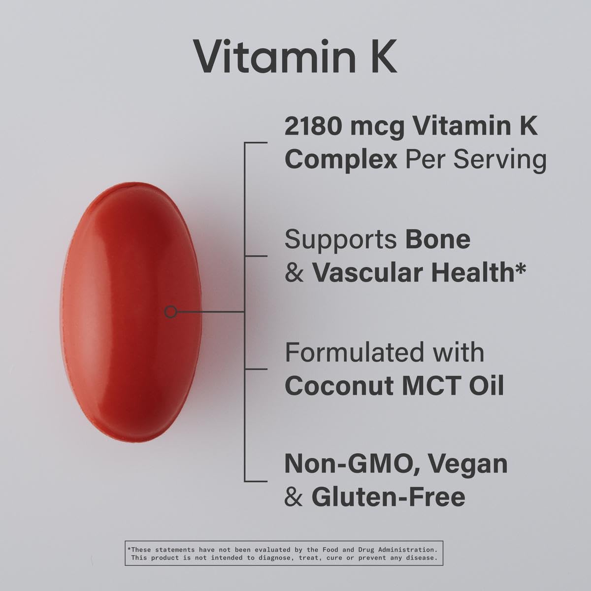Sports Research Vitamin K Multi-Spectrum 1000mcg K1 + K2 Capsules side view