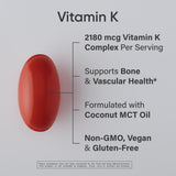 Sports Research Vitamin K Multi-Spectrum 1000mcg K1 + K2 Capsules side view