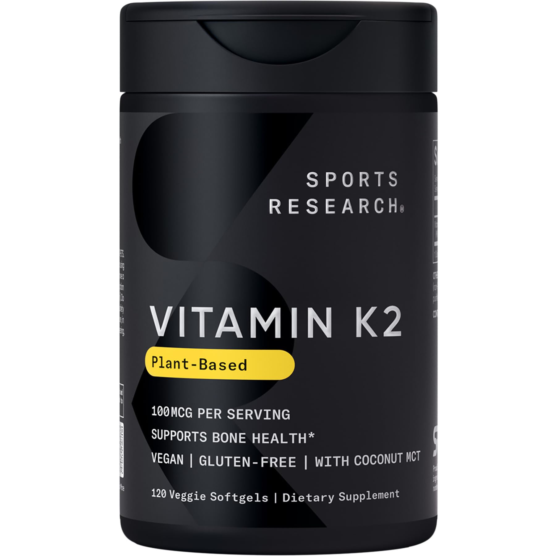 Sports Research Vitamin K2 Menaquinone-7 100mcg vegan softgel front view