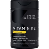 Sports Research Vitamin K2 Menaquinone-7 100mcg vegan softgel front view