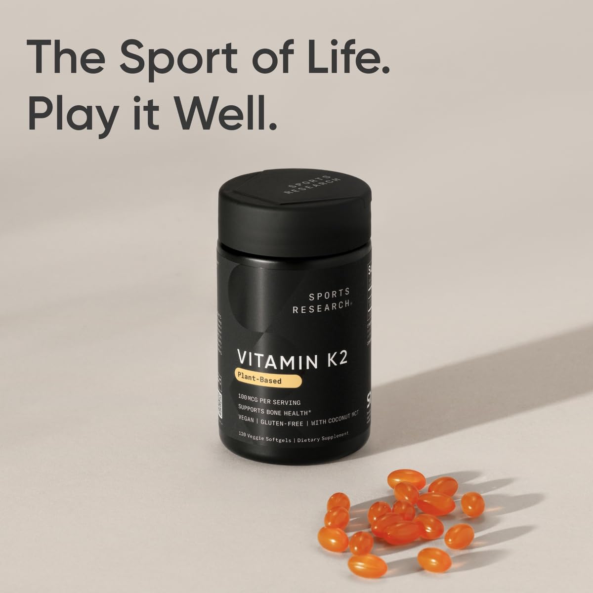 Sports Research Vitamin K2 Menaquinone-7 softgel with ingredients
