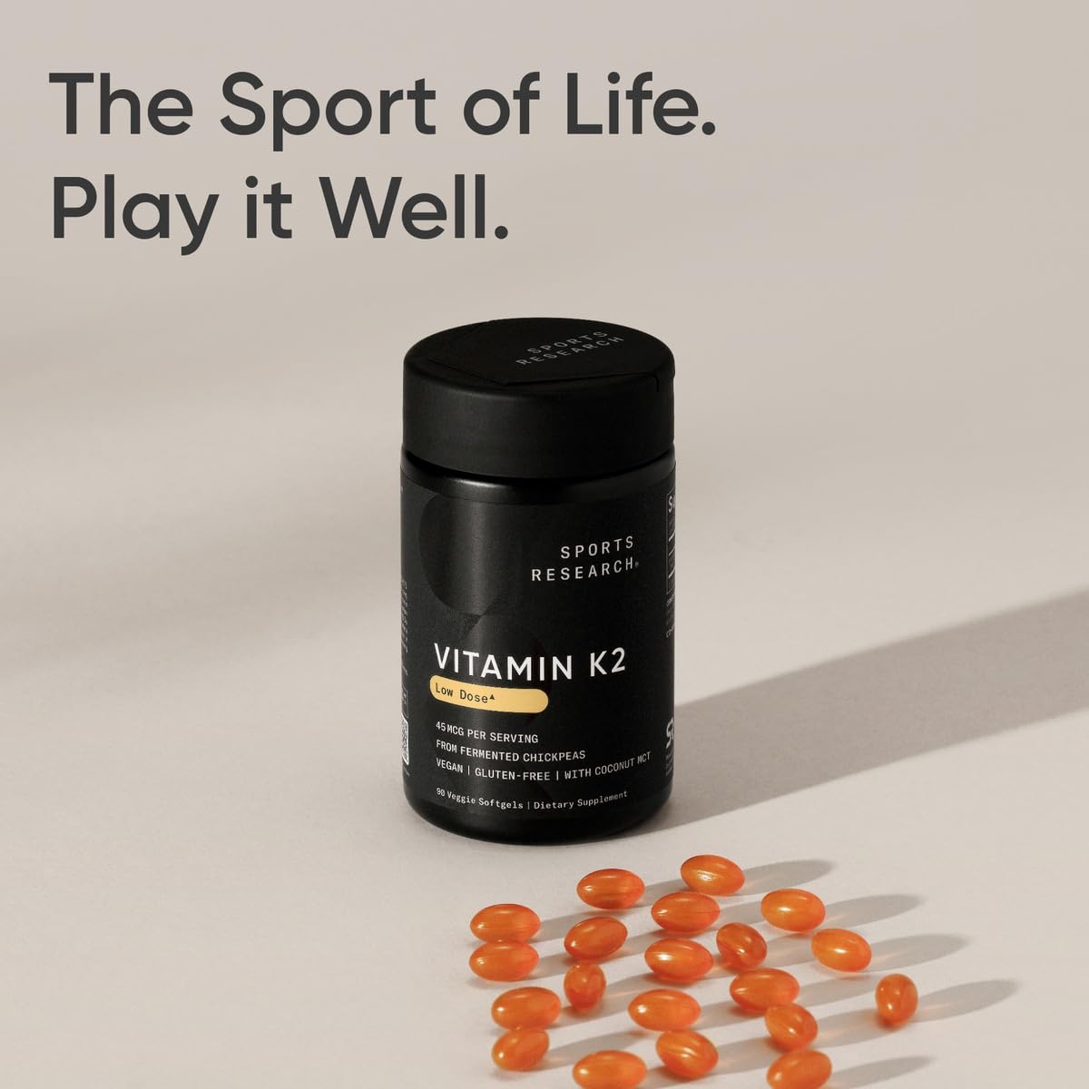 Sports Research Vitamin K2 vegan softgel with packaging