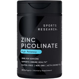 Sports Research Zinc Picolinate 30mg softgel front view