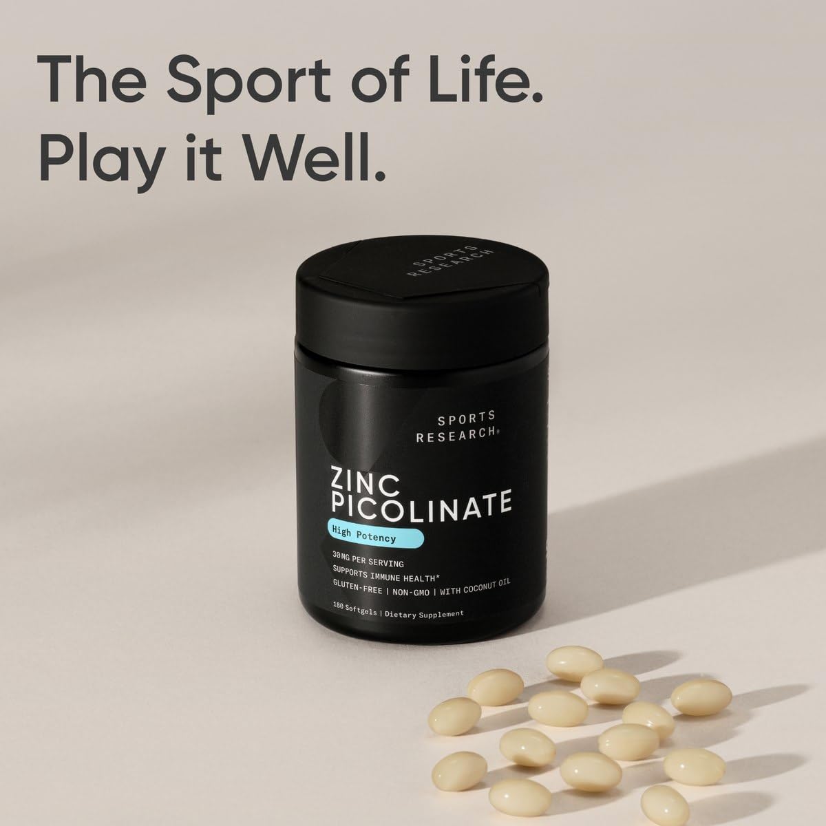 Sports Research Zinc Picolinate softgel with coconut oil