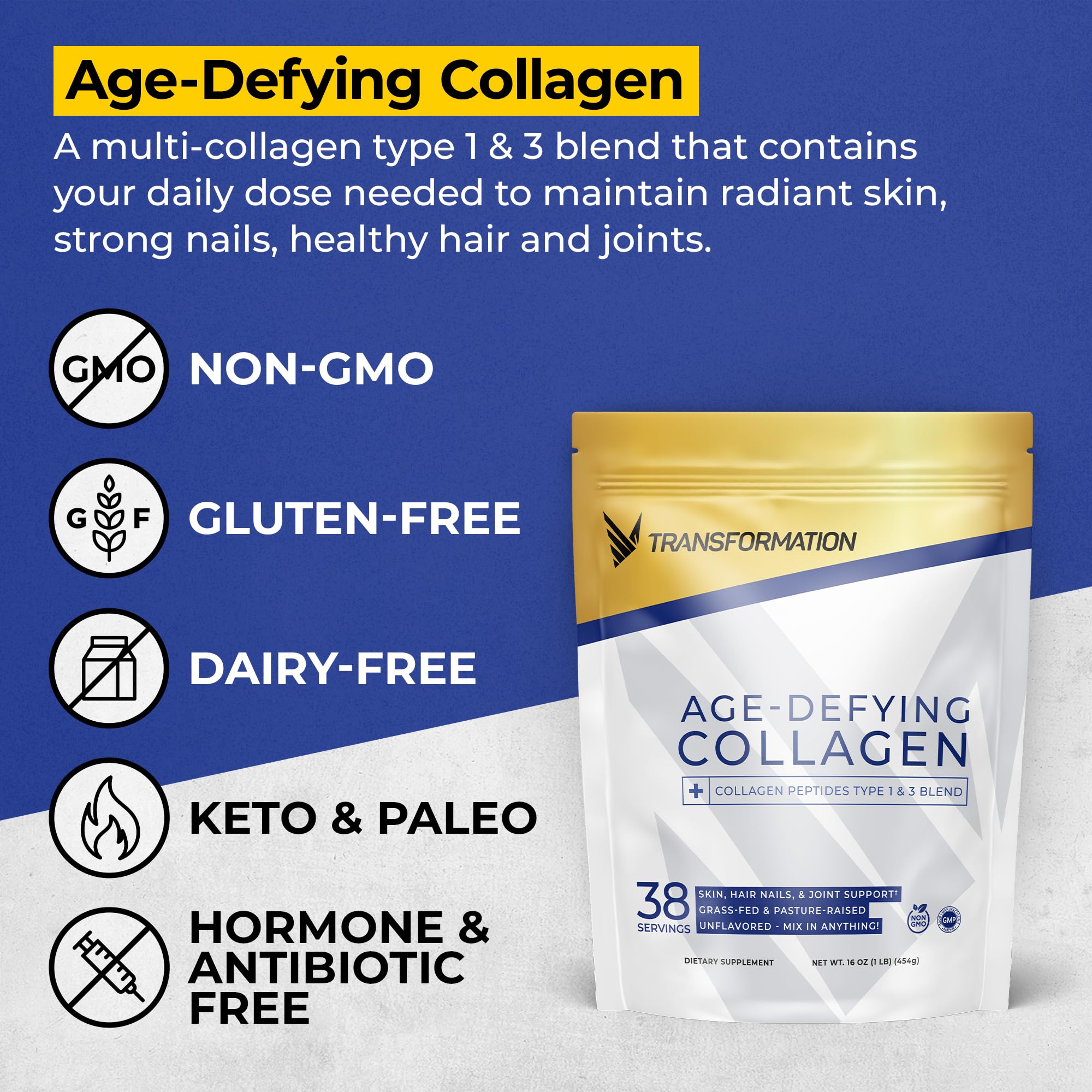SPR BODY Collagen Peptides Powder mixed in a smoothie