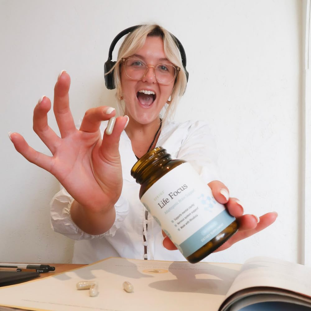 SPRIGS Life Focus Adaptogenic Brain Support Supplement side view