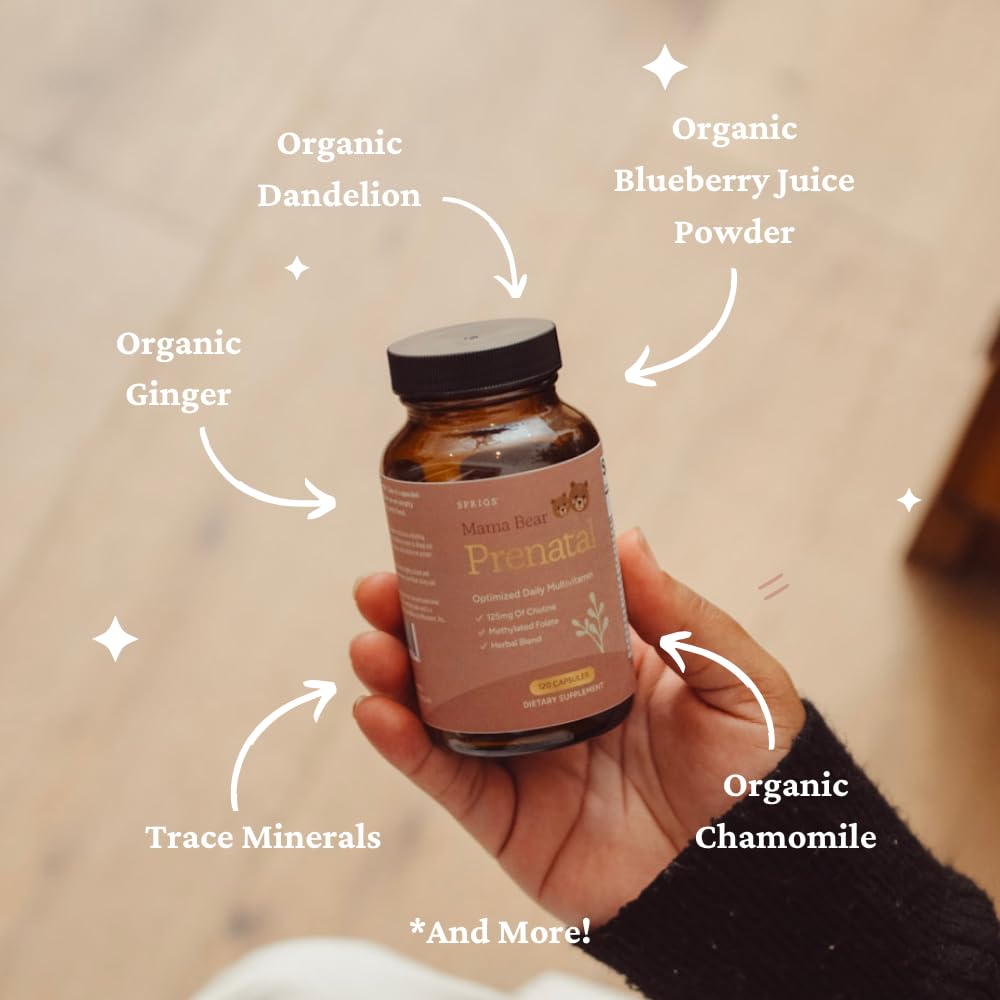 SPRIGS Prenatal Multivitamins on a kitchen counter