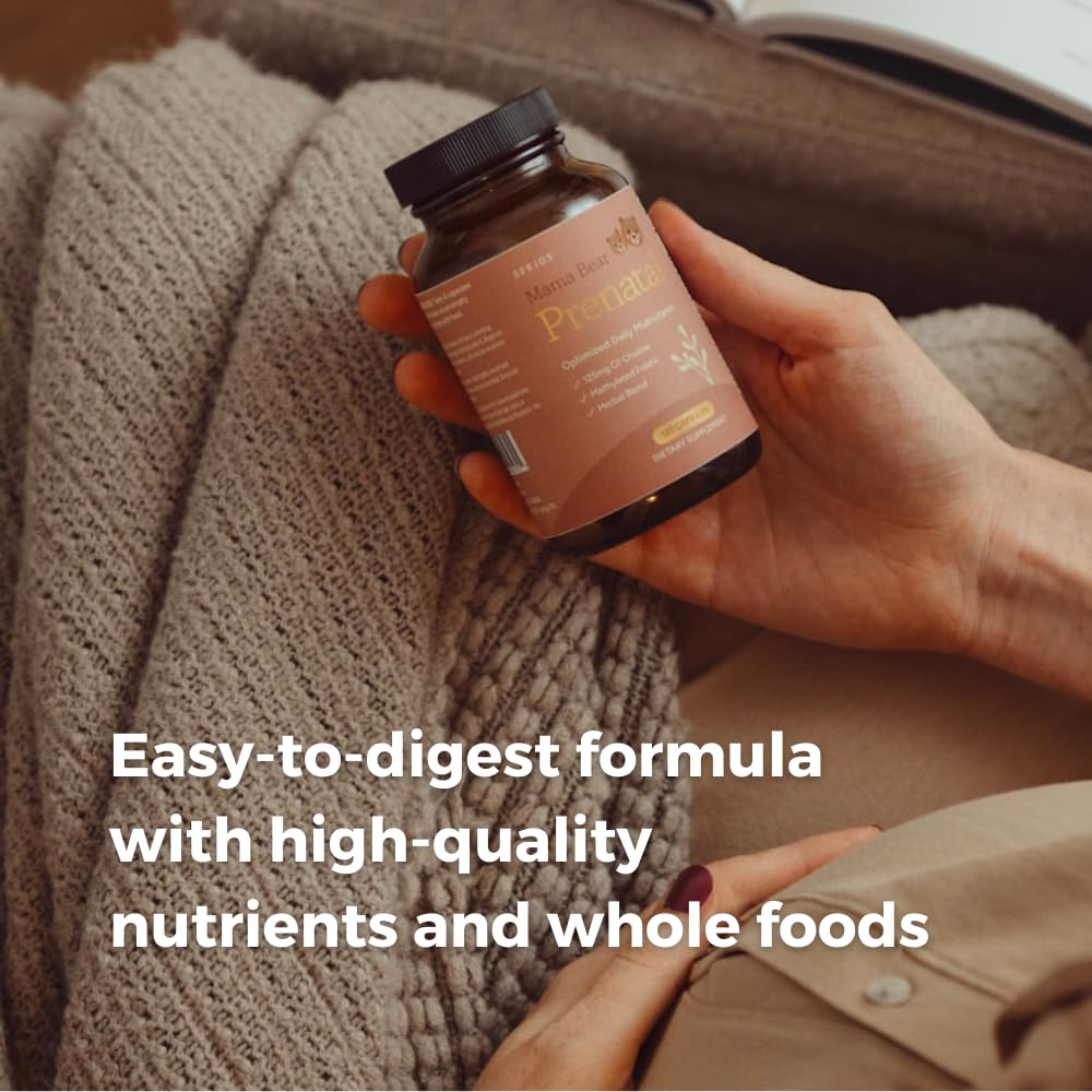 SPRIGS Prenatal Multivitamins side view of bottle
