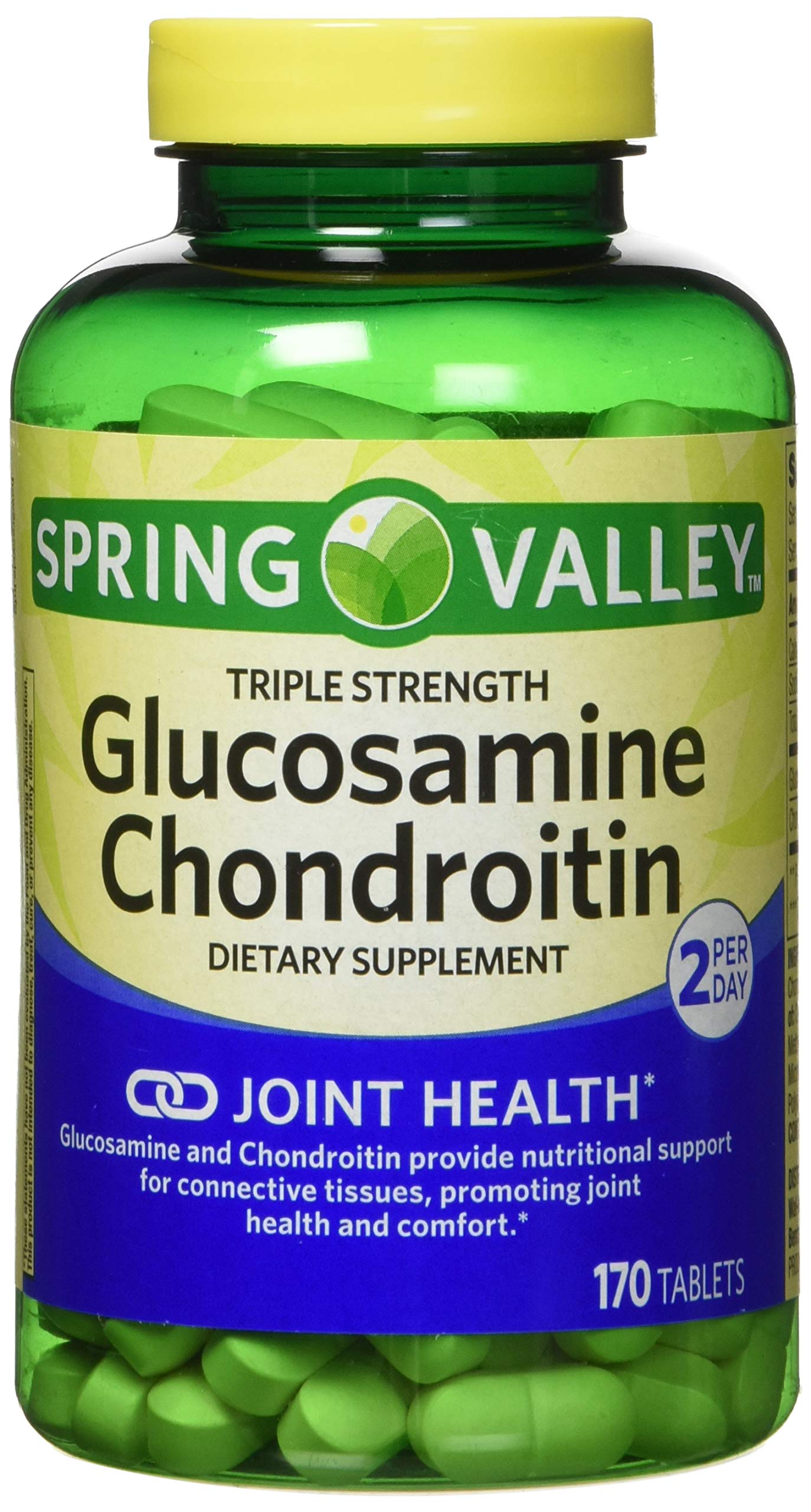 Spring Valley Chondroitin and Glucosamine Tablets front view