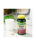 Spring Valley Maca capsules on a wooden table