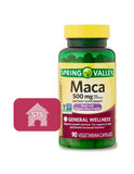 Spring Valley Maca Dietary Supplement 500mg 90 Count front view