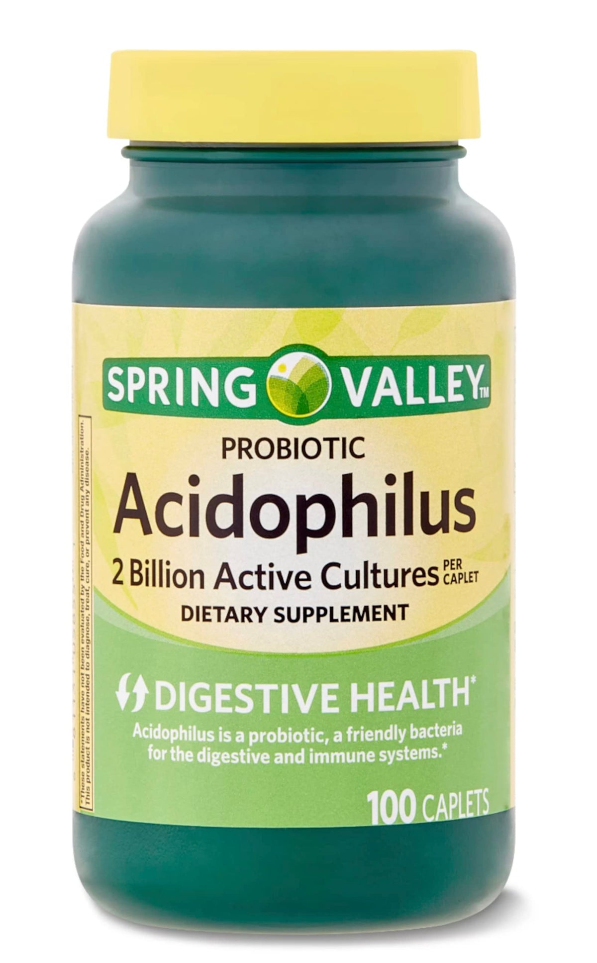Spring Valley Probiotic Acidophilus 100ct capsule bottle front view