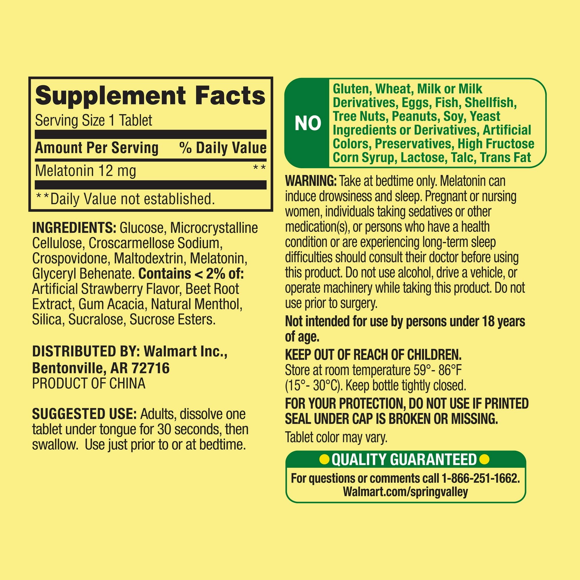 Spring Valley Ultra Strength Melatonin Gummies on a wooden table