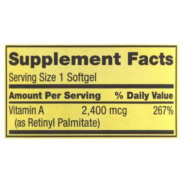 Spring Valley Vitamin A Softgels close-up of softgel