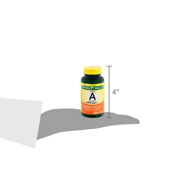 Spring Valley Vitamin A Softgels with softgels on a table