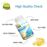 Sprout Source Fish Oil Softgels 1200mg on a wooden surface