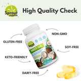 Sprout Source MCT Oil Capsules with organic coconut oil background