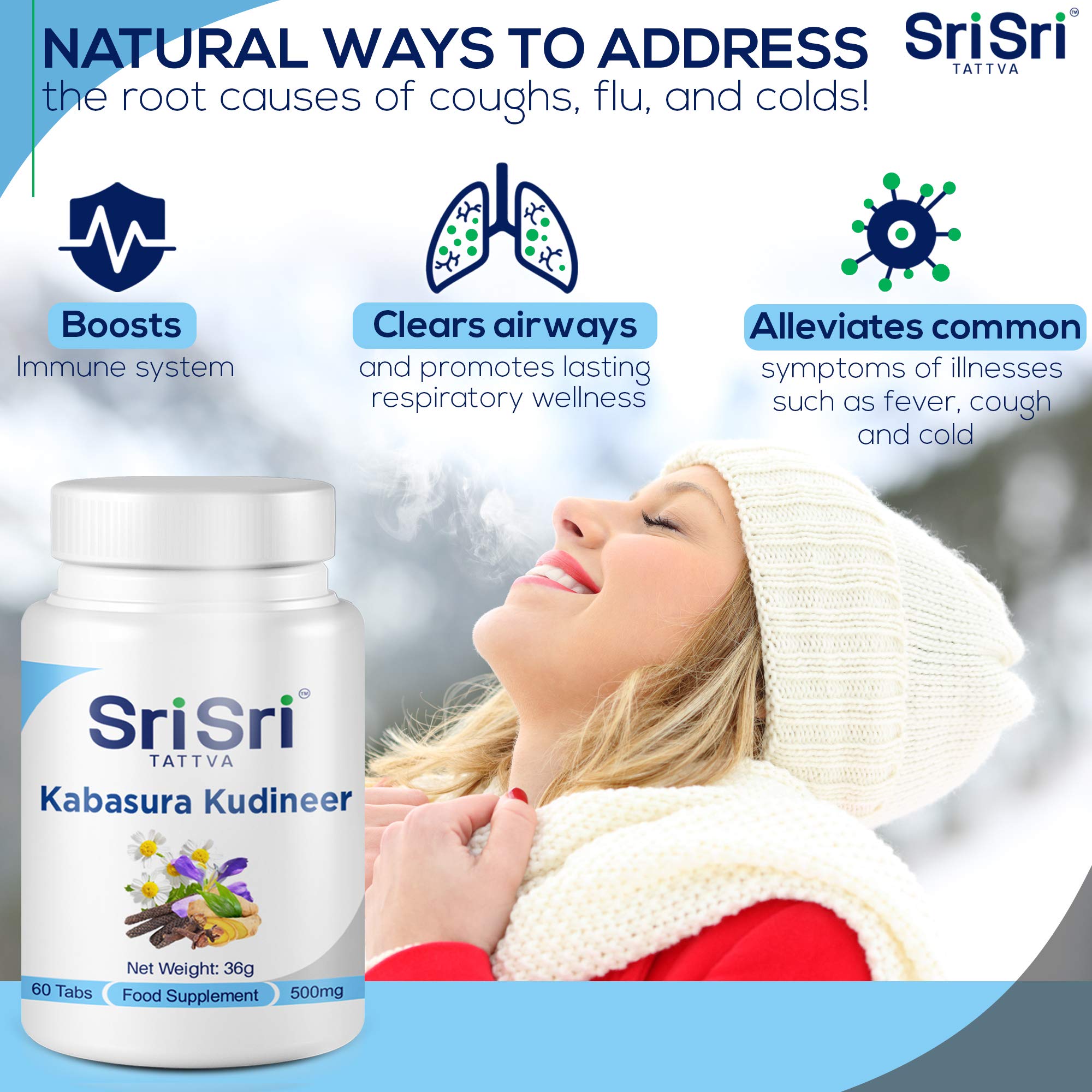 SRI SRI TATTVA Kabasura Kudineer Herbal Tablets packaging