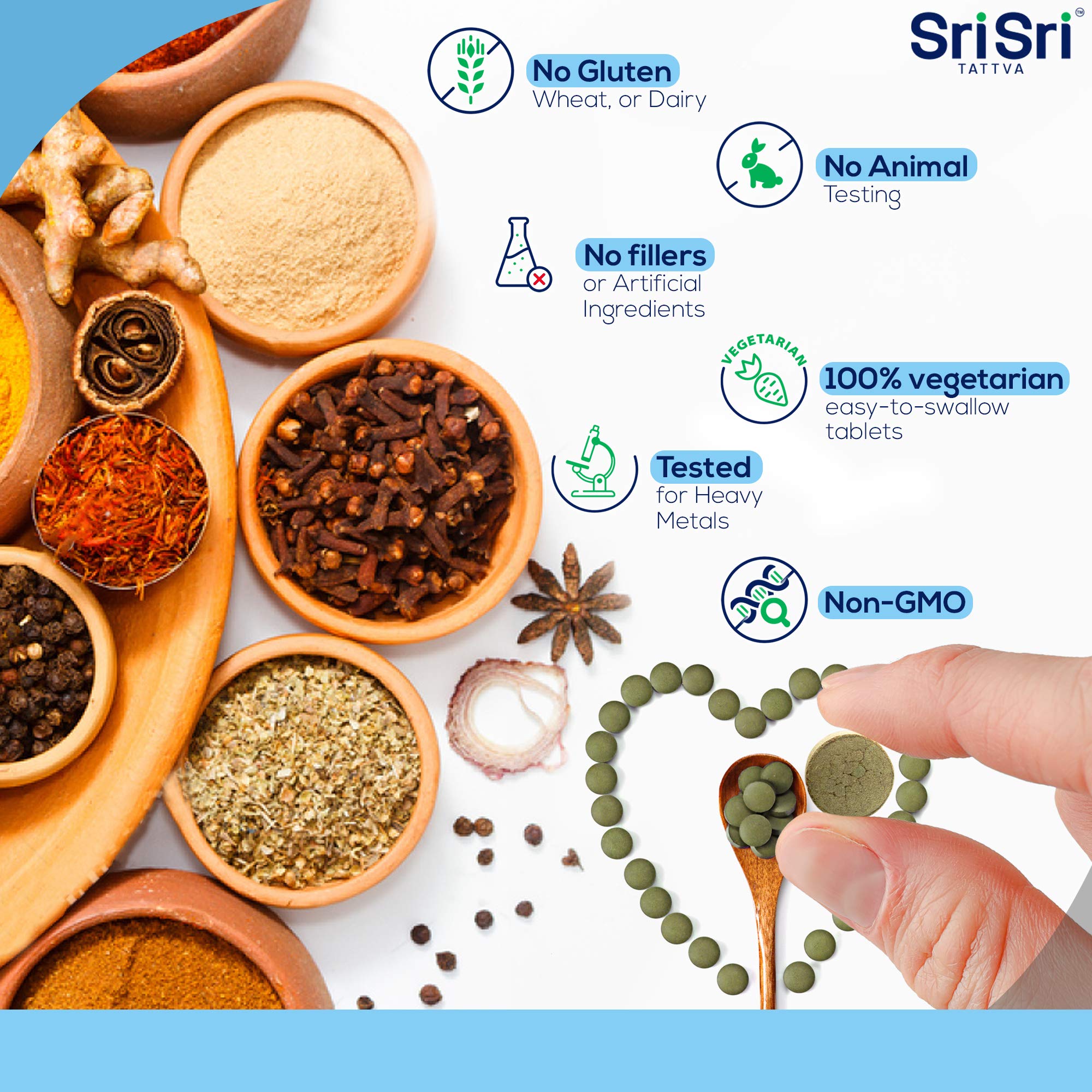 SRI SRI TATTVA Kabasura Kudineer Herbal Tablets with ingredients